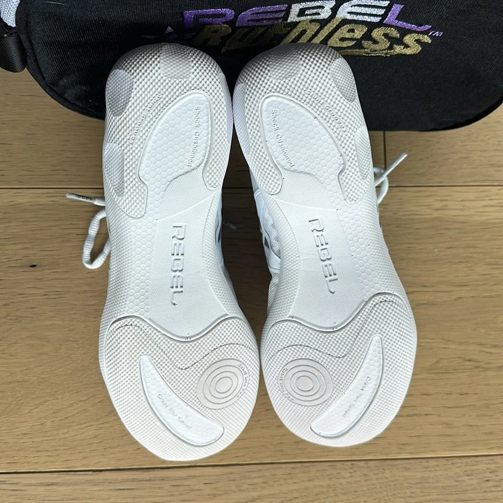 Rebel Athletic Ruthless White Cheer Shoe, size 5 - Picture 4 of 8